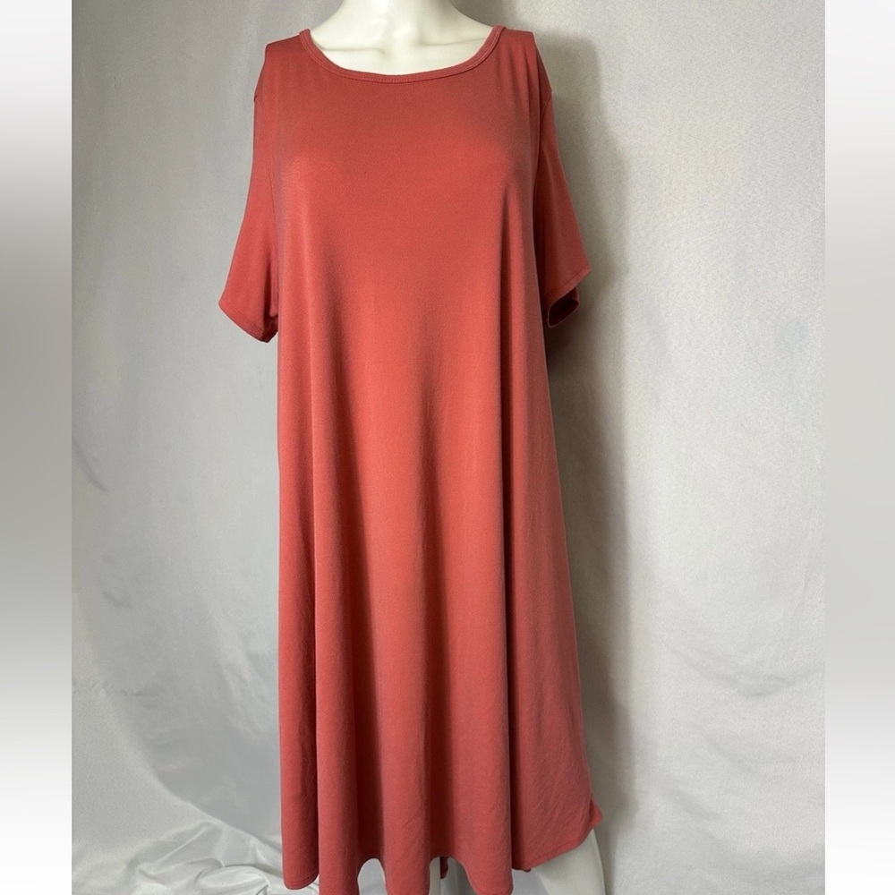LULAROE 2XL ORANGE LONG TSHIRT DRESS  EUC
